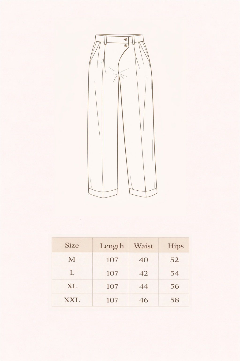 Sculpted Waist Pleated Trousers - Beige